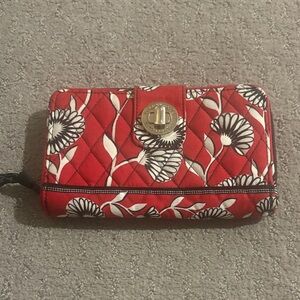 Vera Bradley Red and White Floral Quilted Wallet